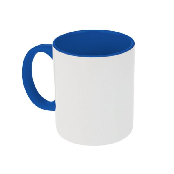 TAZA DE CERÁMICA AZUL INTERIOR Y OREJA