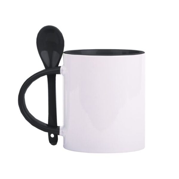 TAZA NEGRA CUCHARA