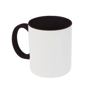 TAZA DE CERÁMICA INTERIOR Y OREJA NEGRO 11 OZ